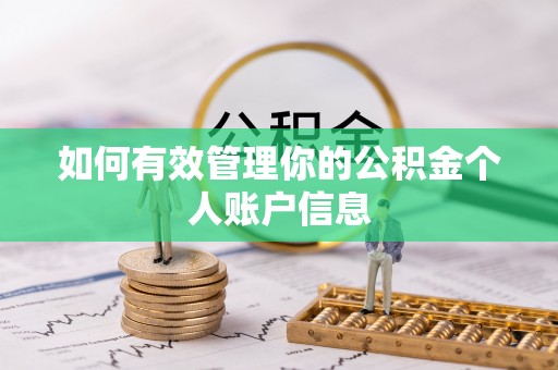 南平如何有效管理你的公积金个人账户信息